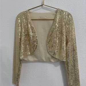 Gold Sequin Bolero Jacket